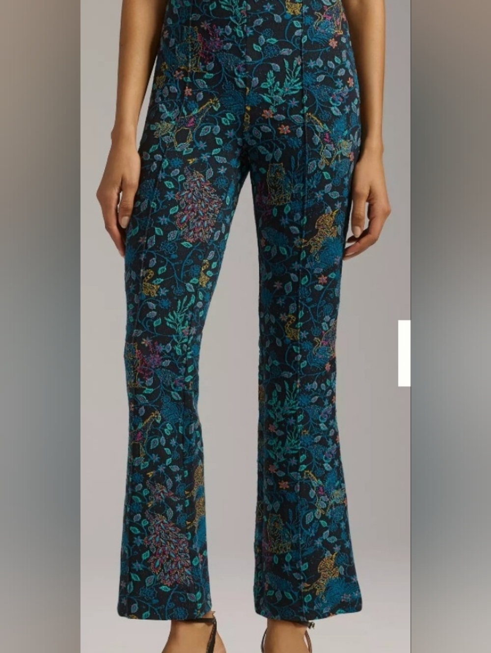 Maeve by Anthropologie Size XS Margot Kick Flare Cropped Pants floral Colorful